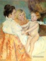 Mère Sara et le bébé contrepoids mères des enfants Mary Cassatt